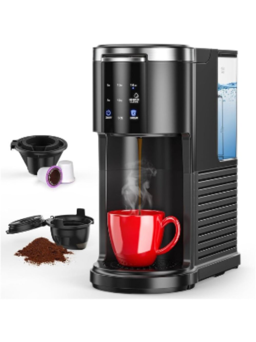 COWSAR Single Serve Coffee Maker K-Cup & Ground Coffee Brewer 40oz Black